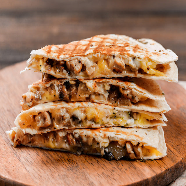 Sandwich Press Chicken Quesadilla